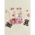 thumbnail image 3 of Loicainy Infant Baby Girl Football Outfit 3 6 12 18 Months Long Sleeve Romper Shorts Headband Stockings Clothes Set, 3 of 9