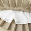 thumbnail image 4 of Resicozy Girls Pleated Skirt School Uniform Skort Elastic Waist A-Line Casual Skirt for Toddler Girls 2-14 Years Beige 120, 4 of 8