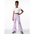 thumbnail image 4 of 13Y Girls Colored Flared Pants Digital Print Trousers Slim-Fit Wide Leg Flare for Spring Summer Autumn, 4 of 6