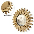 thumbnail image 2 of Wall Mirror Decorative 12 inch Sunburst Boho Mirror - Entryway & Bedroom Decor, Rustic Wood Round, 2 of 7