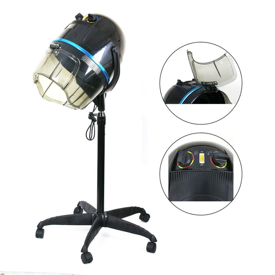 ZENSTYLE Professional 1300W Adjustable Hooded Floor Hair Bonnet Dryer Stand  Up Rolling Base with Wheels Salon Equipment 