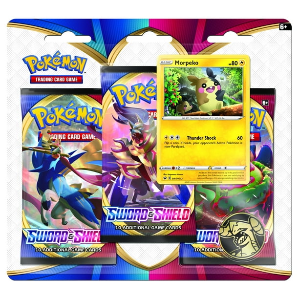 Pokemon Tcg Sword And Shield 3 Pack Blister Morpeko Promo Card 1 Pokemon Coin Walmart Com Walmart Com