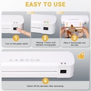 Naipo 9 Inch Laminator 4 in 1Thermal Laminator Machine Never Jam Laminator Machine with 40 Laminating Sheets A4 A5 A6 Use for Home Office or School Business White