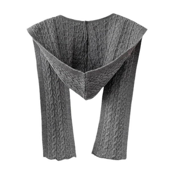 Bufanda con capucha para la cabeza, calentador de cuello, bufanda con capucha para mujeres, otoño, hombres, al aire libre Gris