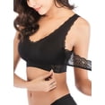 thumbnail image 4 of Qiylii Women Solid Color Sports Bra Sleeveless Adjustment Push Up Lace Brassiere Lady Cross Side Buckle Wireless Underwear, 4 of 7