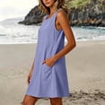 thumbnail image 6 of Summer Casual Dresses for Womens 2026 Plus Size Fashion Solid Color Cotton Imitation Dress Round Neck Sleeveless Casual Dress, 6 of 9