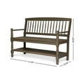 thumbnail image 6 of Noble House Zoriah Rustic Acacia Wood Bench with Shelf, Gray, 6 of 12