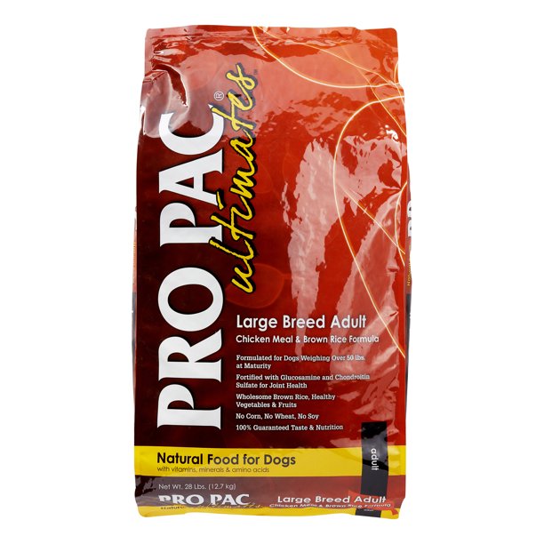 Pro Pac Ultimates Chicken Meal Brown Rice Formula Large Breed Dry Dog Food 28 Lb Walmart Com Walmart Com