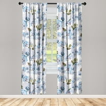 Orchids Pattern Window Curtains, Asian Themed Chill Vibes Water Flowers Boho with Leaves Print, Lightweight Decor 2-Panel Set with Rod Pocket, Pair of - 28"x95", Pale Mauve Forest Green, by Ambesonne