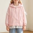 thumbnail image 6 of YunPes Girls Hooded Jacket Ruffle Lace Trim Zip-Up Windbreaker Coat Mesh Inner Lightweight Cozy Fall Cute Outerwear for Kids, 6 of 6
