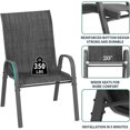 thumbnail image 4 of ECOPATIO Patio Chairs Set of 6, Breathable Garden Outdoor Furniture for Backyard Deck,Outdoor Stackable Dining Chairs for All Weather, Dark Grey, 4 of 7