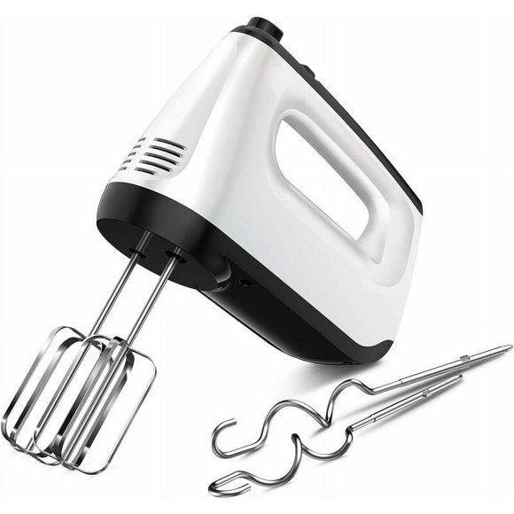 Batteur à Main Électrique, Étui de Rangement à Clipser, Rangement Amélioré pour une Cuisine Organisée, Doté d'Une Conception Ergonomique et d'Un Moteur en Cuivre de 400 W, Comprend 2 Fouets et 2 Crochets à Pâte