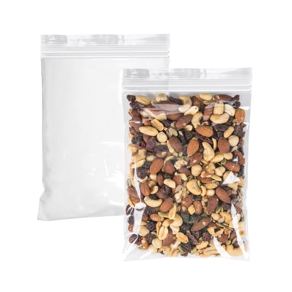 Pack of 1000 Zipper Bags 8 x 10. Heavy Duty Polyethylene Bags 8x10 with 4 mil. Double Track Poly bags for packing and storing. Ideal for industrial, food service, health needs.