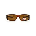 thumbnail image 2 of Womens Rhinestone Rectangular Polarized Fit Over Glasses Sunglasses Tortoise Black Tortois Brown, 2 of 4