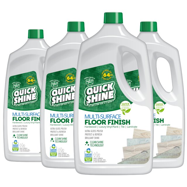 Acabado para suelo Quick Shine Multi Surface, 1,89 L, paquete de 4 unidades, opción más segura
