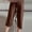 Coffee, variant on Women's Soft Pajama Capri Pants High Waisted Elastic Waist Pockets Wide Leg Sleep Bottoms M