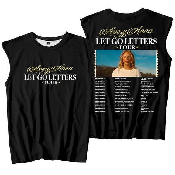 Avery Anna Let Go Letters Tour 2025 Merch Tank Tops Sleeveless T-Shirt port Vest Women Men Outdoor Sportwear