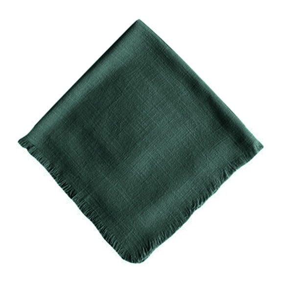 Goowood Cloth Napkins Linen Napkins with Tassels Washable Fabric Dinner Napkins for Rustic Wedding Easter Coffee Shop Table Mat Green