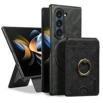 Compatible with Samsung Galaxy Z Fold 7 Wallet Case with Credit Card Slot, Detachable Cards Holder Support Wireless Charging Military Grade Drop Protection for Samsung Galaxy Z Fold 7, Black