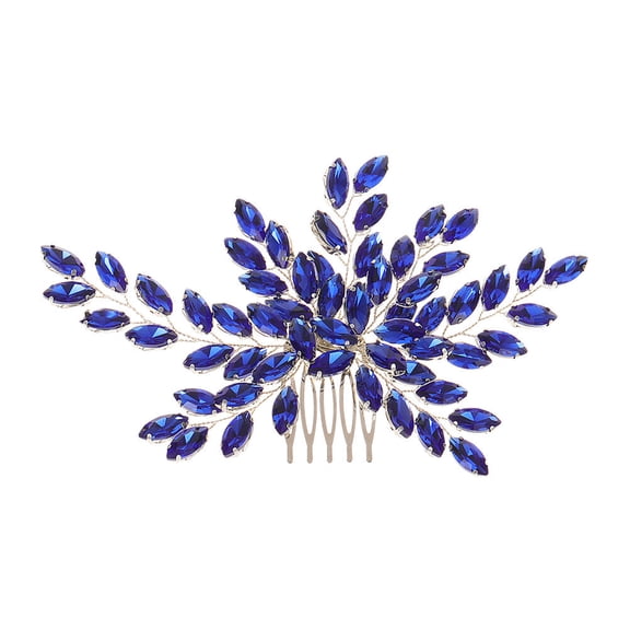 BESTYASH Rhinestone Bridal Hair Comb Blue Wedding Headpiece Hair Decor Accessory for Bride