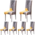 thumbnail image 1 of 6 Pices -housses De Chaise De Salle Manger,moderne Lastique Couverture De Chaise Durable Housse Chaise Extensible Pour Dcoration De Mariage,htel,, 1 of 5
