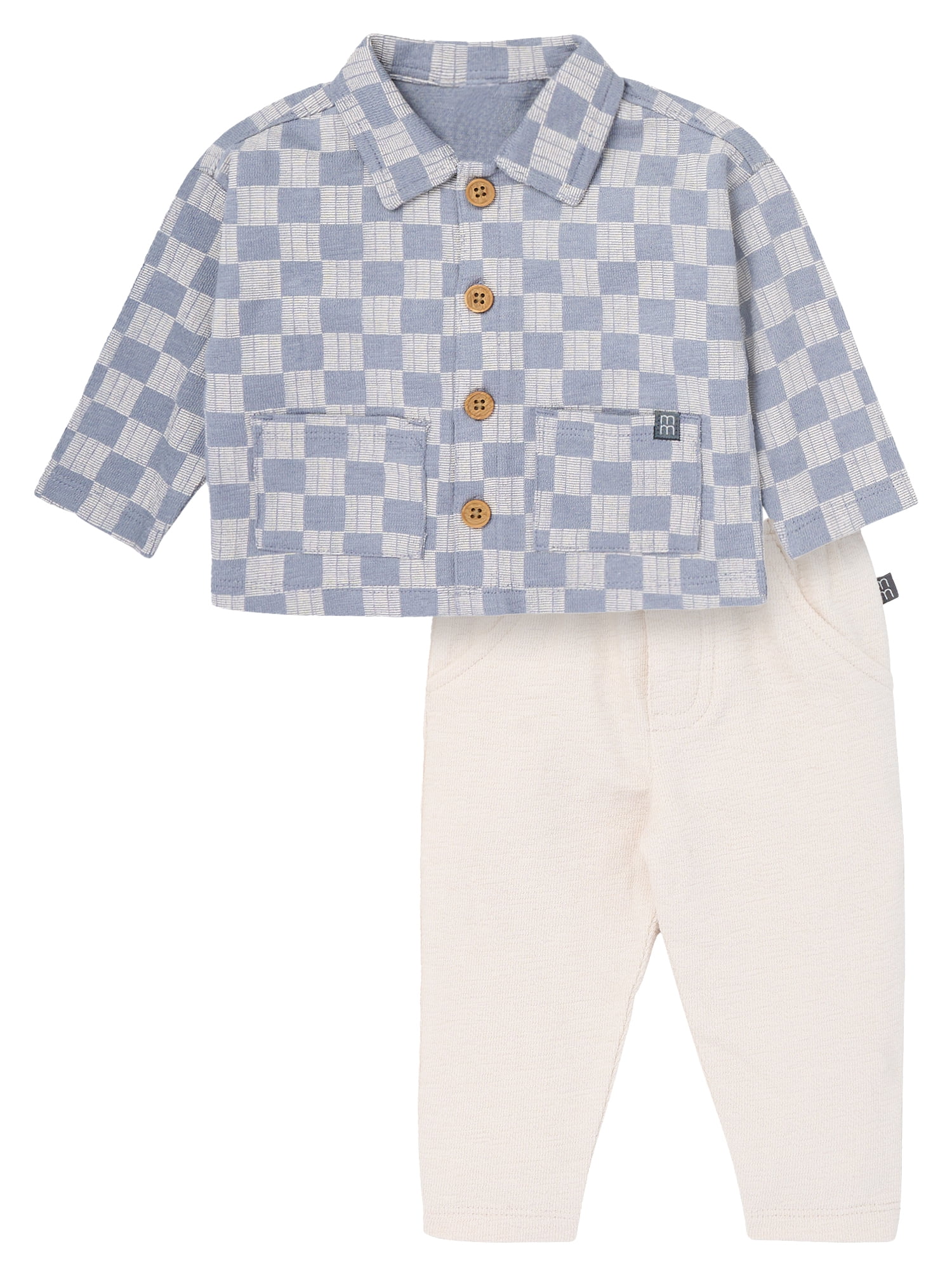 Modern Moments by Gerber Baby Boy Collared Top and Bottom Outfit Set, Sizes 0/3 Months - 24 Months