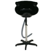 ZENSTYLE Adjustable Portable Salon Deep Shampoo Basin Sink Hair Treatment Bowl Metal Frame, Black