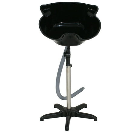 Zeny Products Height Adjustable Portable Salon Deep Shampoo Basin Sink Hair Treatment Bowl With Drain Hose Black