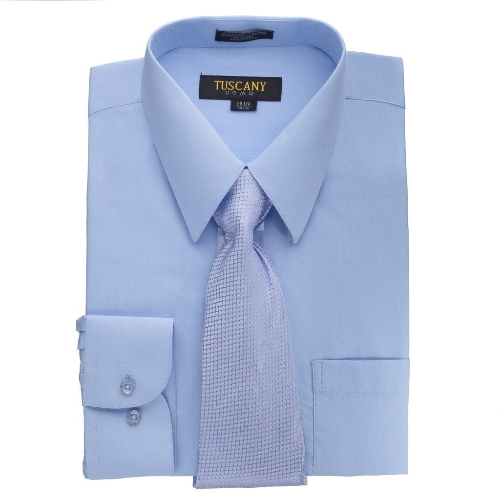 blue shirt and tie set