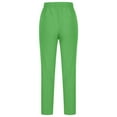 thumbnail image 4 of Mrat Pants Women Full Length Pants Fashion Ladies Summer Casual Loose Cotton and Linen High Waisted Trousers Solid Color Drawstring Elastic Waist Loose Long Pants with Pocket Green_A XL, 4 of 6