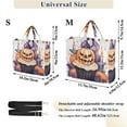thumbnail image 3 of Halloween Pumpkins Candles Corduroy Tote Bag Handbag Large Messenger Bag Shoulder Crossbody Zipper Bag Purse, 3 of 8