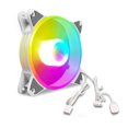 thumbnail image 1 of thinsony Coolmoon Computer Cooling Fan CPU Processor Heat Dissipation Cooler Speed Adjustable RGB Sync Fan, White, 1 of 9