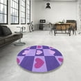 thumbnail image 3 of Ahgly Company Indoor Square Patterned Bright Lilac Purple Area Rugs, 3' Square, 3 of 6