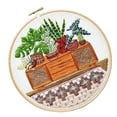 thumbnail image 1 of GUOOL Handmade Embroidery Needlepoint Crafts With Embroidery Hoop, Color Threads, EC008, 1 of 9