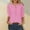 Pink, variant on Yaoyar Womens 3/4 Sleeve Blouses Casual Loose Fit Solid Color Button V Neck Tops Ladies Three Quarter Length Sleeve T-Shirts
