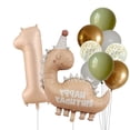 thumbnail image 3 of Retro Matte Caramel Colored Dinosaur Aluminum Film Number Balloon Set Happy Birthday Party Decoration Kids Background Photo Prop (9,Other), 3 of 7