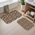 thumbnail image 2 of Brown and Brown Leopard Print Bath Mat Set Of 2,Non-Slip Rug for Bathroom,Kitchen,Bedroom,Entrance, 30x17 and 23.5x15.7 Inches, 2 of 5