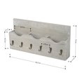 thumbnail image 5 of Rustic Wall-Mounted Wood with 6 Key Hooks Key Newspaper Letter Holder Decor,Grey, 5 of 5