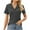 Gray, variant on Women's Polo Shirts Lapel Collar V Neck Short Sleeve Blouse Dressy Casual Tunic Tops