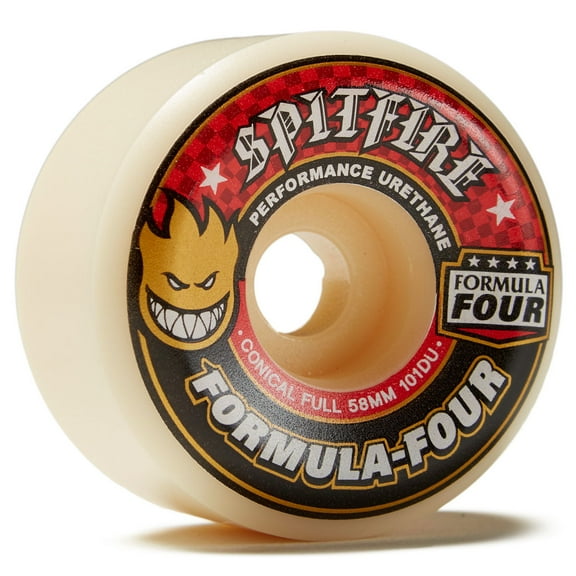 Spitfire F4 Conical Skateboard Wheels 101a 58mm White/Red