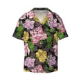 thumbnail image 4 of Uemuo Colorful Roses Pattern Cotton Linen Short Sleeve Shirts,Casual Lightweight Button Down Shirts,Vacation Beach Summer Tops-4X-Large, 4 of 7