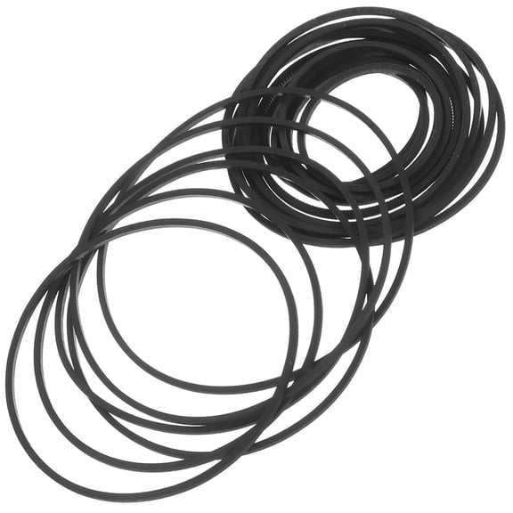 WRISTBIQUE Cassette Recorder Belts, Black, Soft Rubber, Precise Fit, 60Pcs