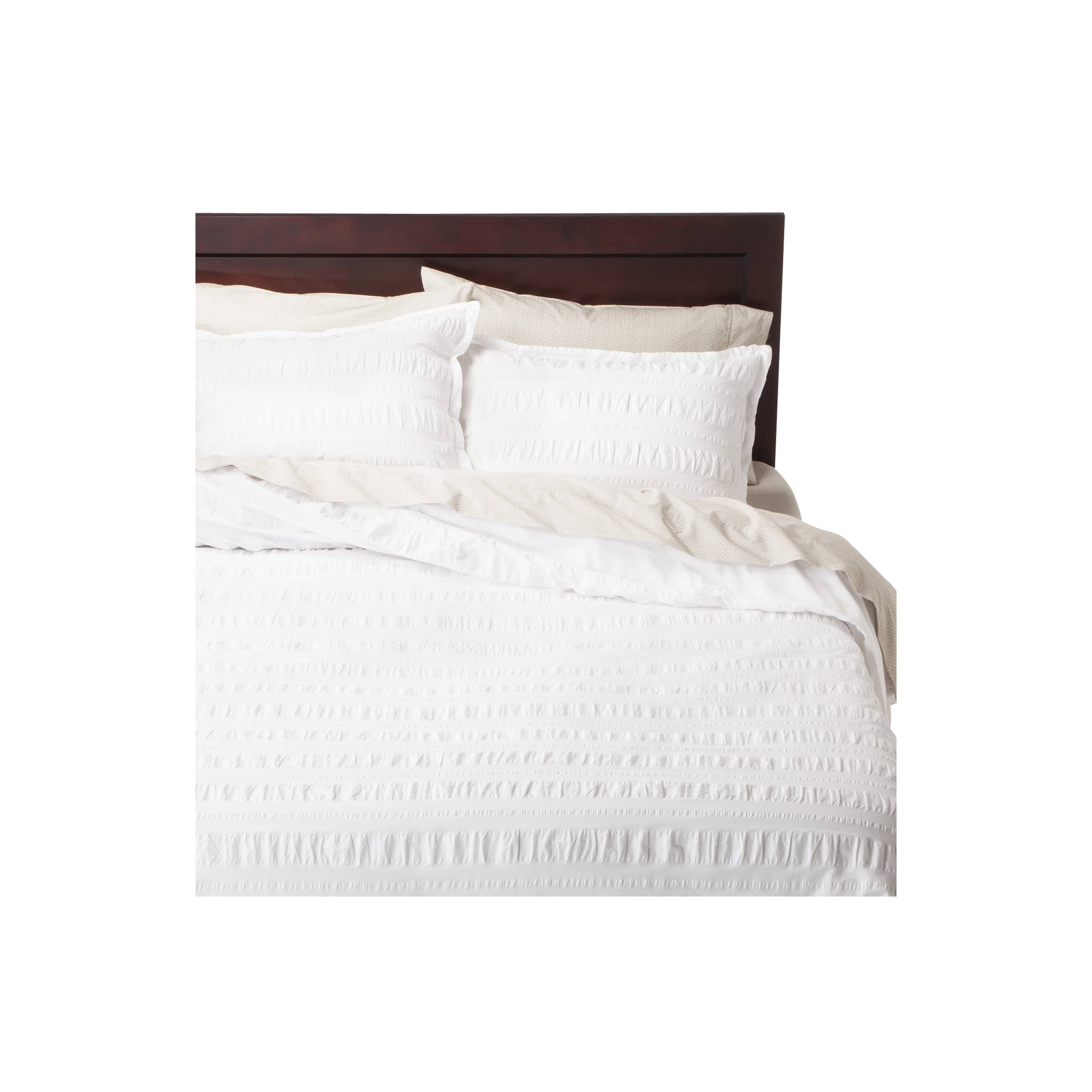 Threshold Seersucker Duvet Cover Set, White, Full/Queen