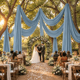 4 Panels 5ftx30ft Dusty Blue Ceiling Drapes For Wedding Party - Walmart.com