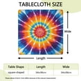 thumbnail image 2 of Rainbow Tie Dye Sunburst Square Fitted Tablecloth with Elastic Edge,Square Table Cover,Washable Elastic Table Cover for Home Kitchen Party Decor 34"x34", 2 of 6