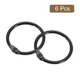 thumbnail image 3 of Uxcell Shower Curtain Rings, 6 pack Carbon Steel Round Snap Shower Curtain Hooks Black, 1.5 inch, 3 of 5