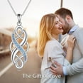 thumbnail image 6 of Irish Celtic Knot Created Opal Pendant Necklace Sterling Silver Black Necklaces for Women Men 18", 6 of 10