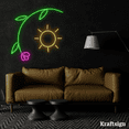 thumbnail image 4 of Craftnamesign Sun And Flower Neon Sign, Bedroom Decor, Flower Shop Decor, 4 of 4