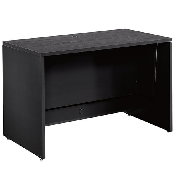 Sauder Via Adjustable Height Writing Desk in Bourbon Oak and Black