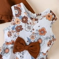 thumbnail image 6 of NAISIBABY Girls Dress Sets, Elegant Cardigan Floral Prints Sleeveless Bow Dress Cute 2-Piece Dresses Brown 4-6T, 6 of 7